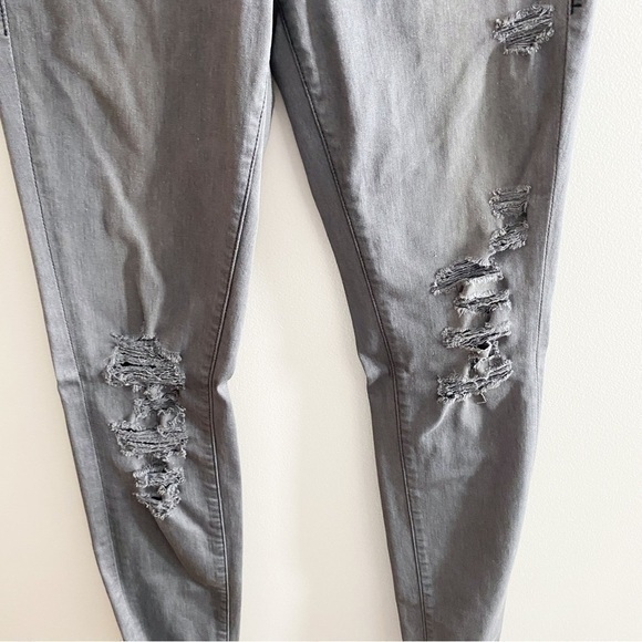 Frame Le Skinny De Jeanne 27 Grey Ripped Distressed Skinny Jeans Stretch - Picture 7 of 11